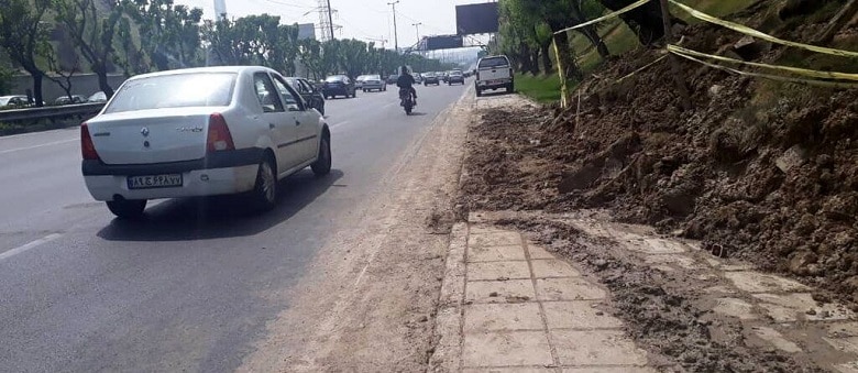 دلیل رانش بزرگراه همت تهران سستی خاک بوده است.