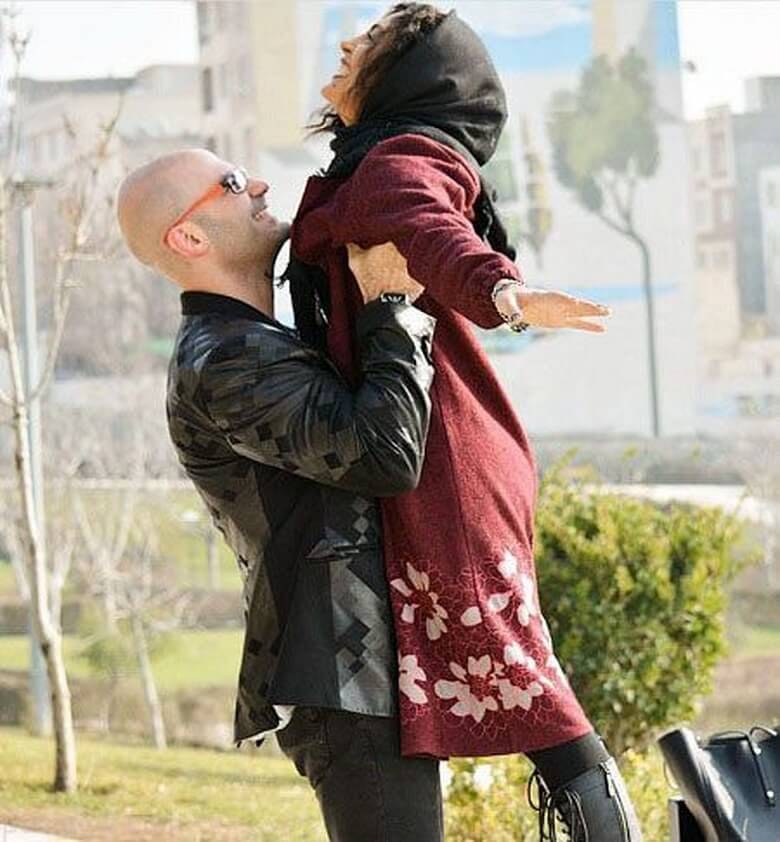 حدیثه تهرانی در بغل شوهرش عکس جنجالی گرفت.