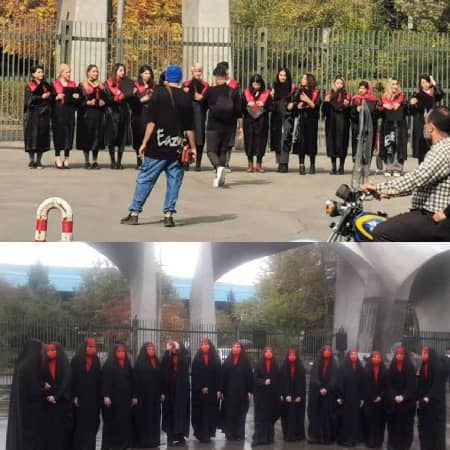  کشف حجاب دسته جمعی مقابل دانشگاه تهران جنجالی شد.